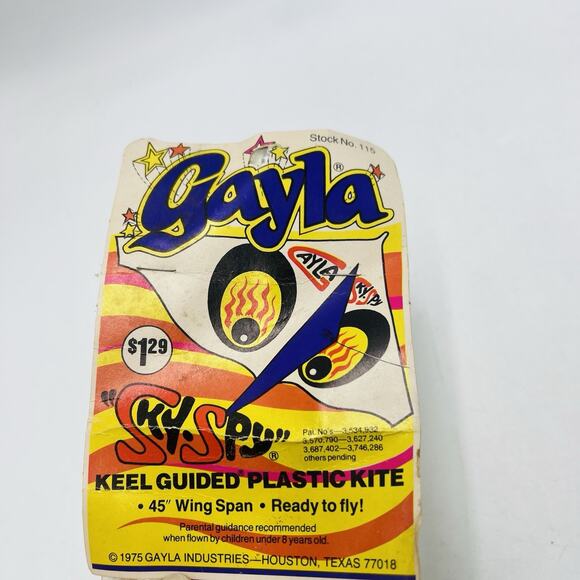 Vintage 1975 Gayla Sky Spy Kite 45” Wing Span No. 115 Sealed Original - Picture 4 of 4